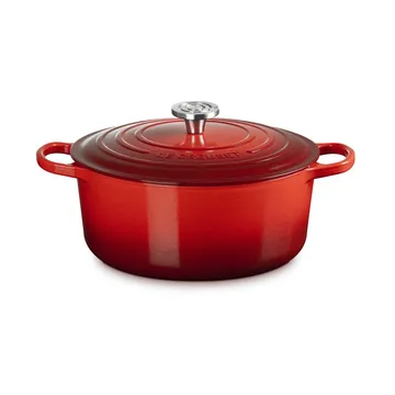 Le Creuset Signature gjutjärn rund gryta - Cerise, 6,7 L - Le Creuset