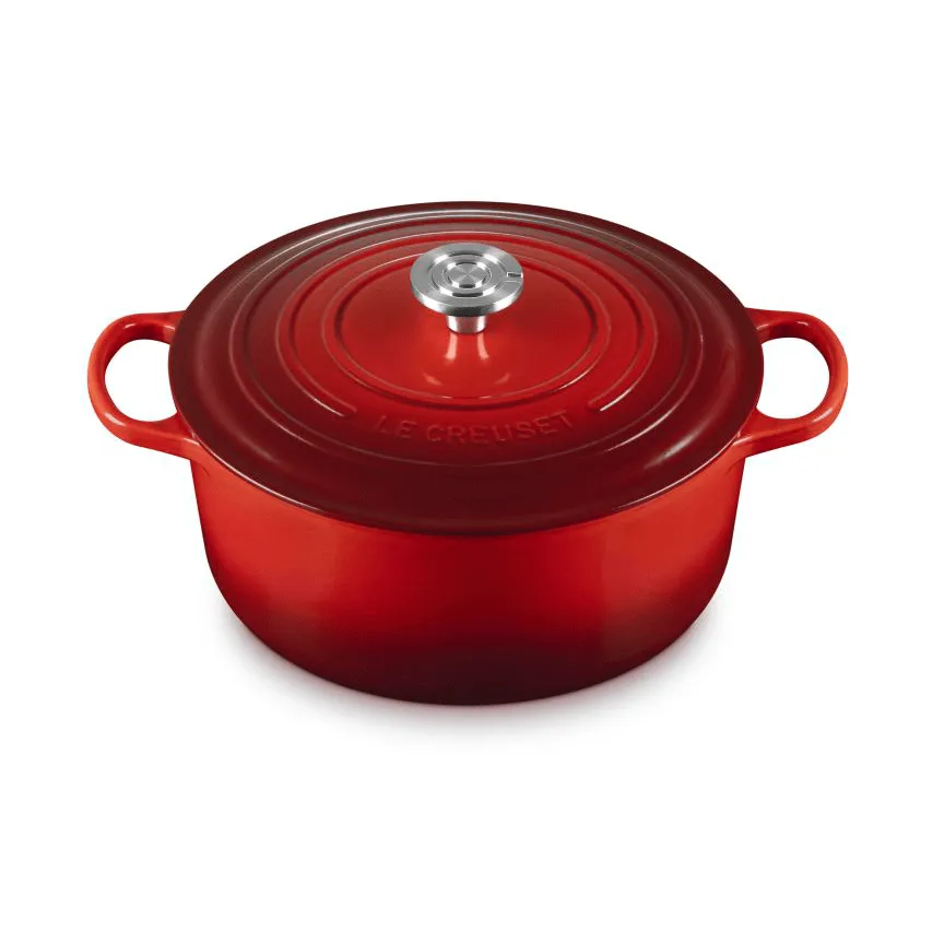 Le Creuset Signature gjutjärn rund gryta, Cerise, 6,7 L Le Creuset
