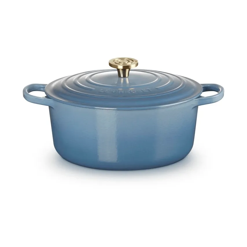 Le Creuset Signature gjutjärn rund gryta, Chambray, 6,7 L Le Creuset