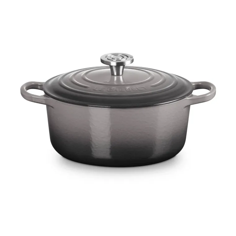 Le Creuset Signature gjutjärn rund gryta, Flint, 4,2 L Le Creuset