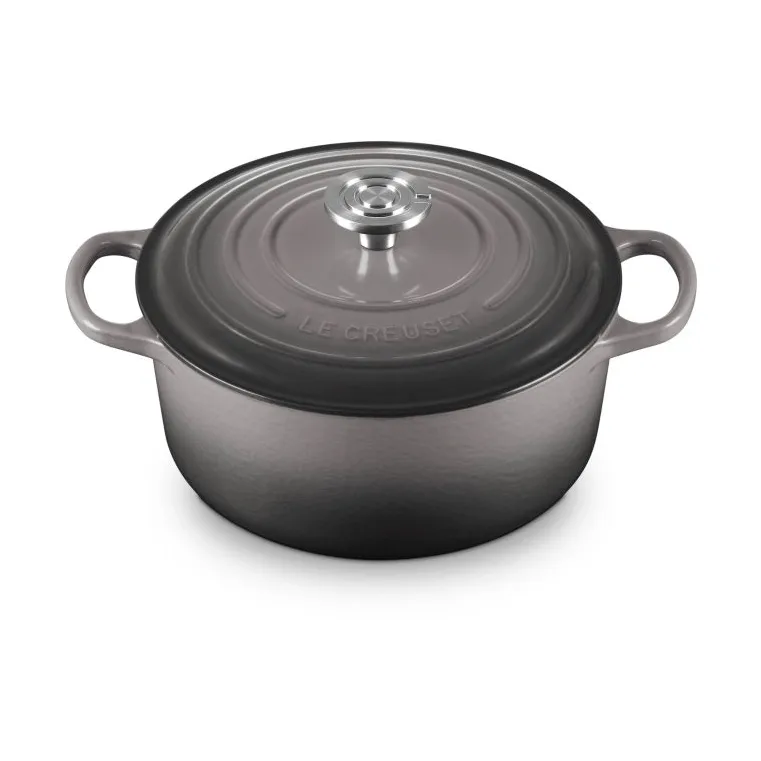 Le Creuset Signature gjutjärn rund gryta, Flint, 4,2 L Le Creuset
