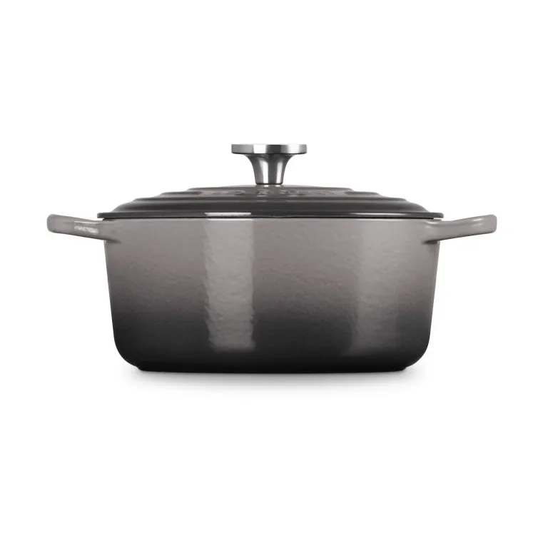 Le Creuset Signature gjutjärn rund gryta, Flint, 4,2 L Le Creuset