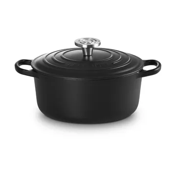 Le Creuset Signature gjutjärn rund gryta - Matte Black, 4,2 L - Le Creuset