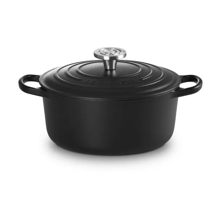 Le Creuset Signature gjutjärn rund gryta - Matte Black, 4,2 L - Le Creuset