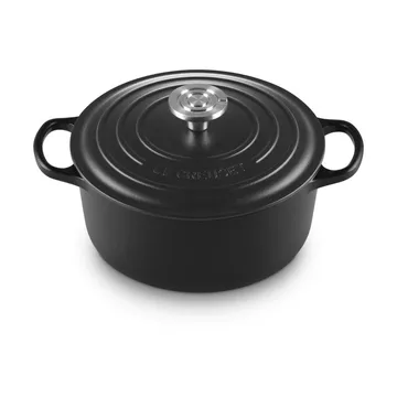 Le Creuset Signature gjutjärn rund gryta - Matte Black, 4,2 L - Le Creuset