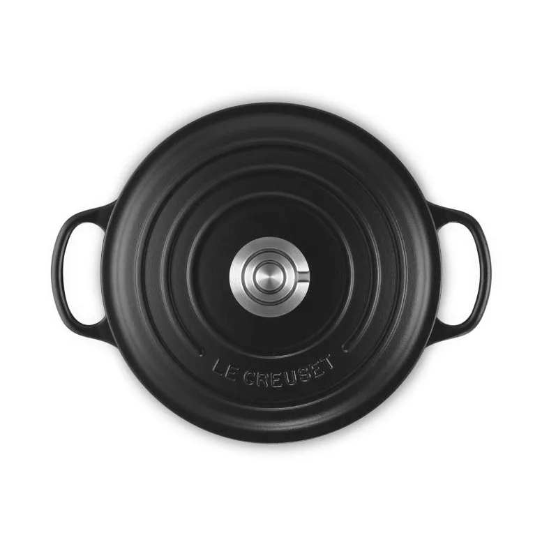 Le Creuset Signature gjutjärn rund gryta, Matte Black, 4,2 L Le Creuset