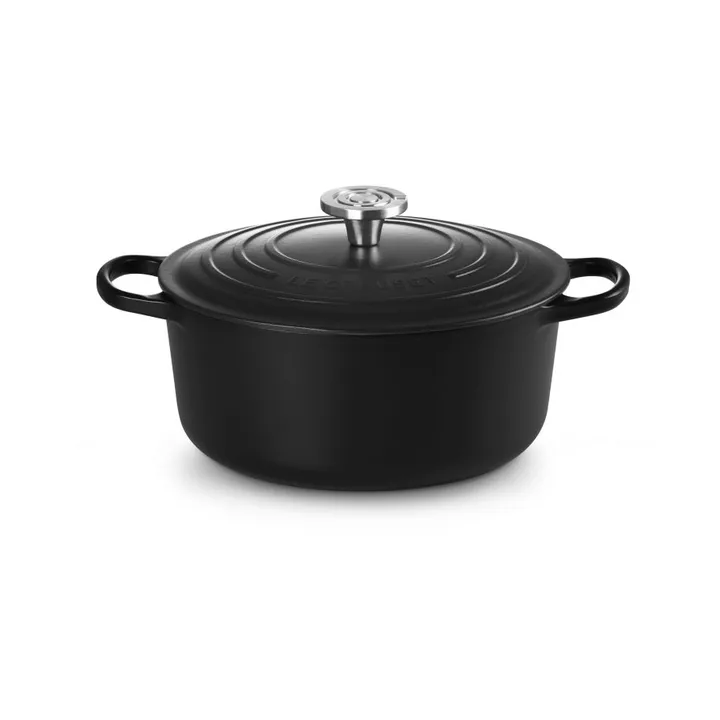 Le Creuset Signature gjutjärn rund gryta - Matte Black, 5,3 L - Le Creuset