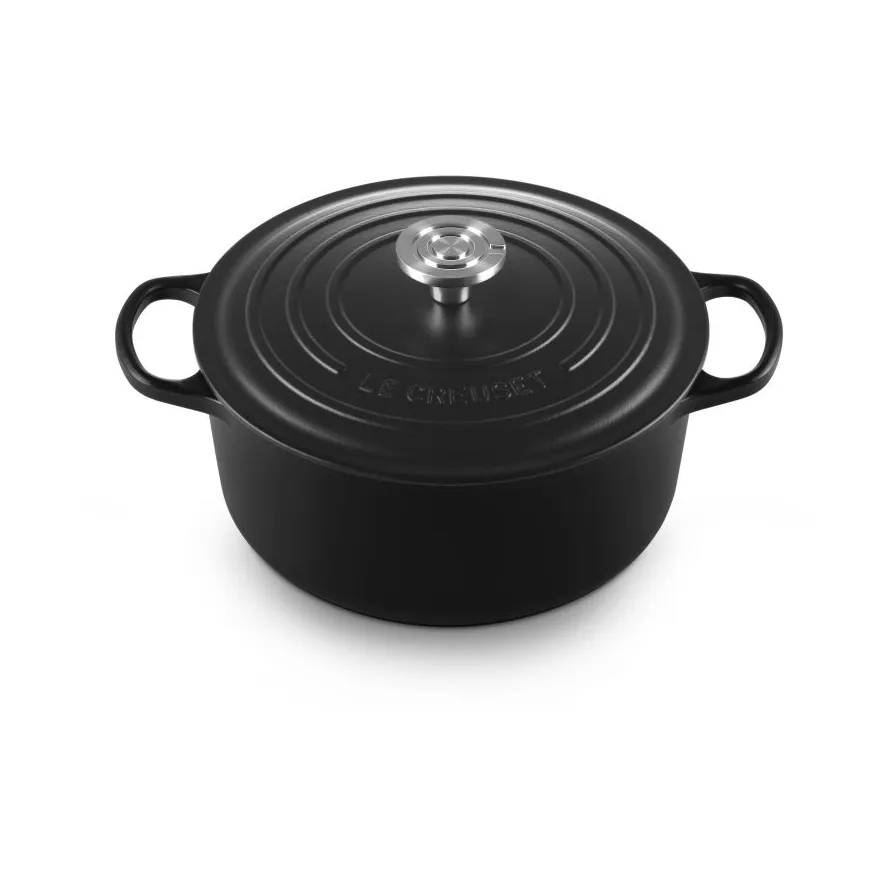 Le Creuset Signature gjutjärn rund gryta, Matte Black, 5,3 L Le Creuset