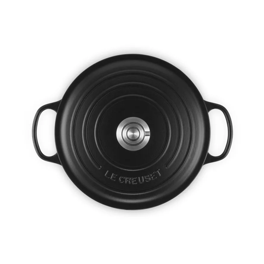 Le Creuset Signature gjutjärn rund gryta, Matte Black, 5,3 L Le Creuset