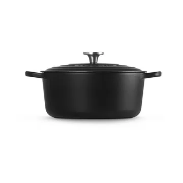 Le Creuset Signature gjutjärn rund gryta - Matte Black, 6,7 L - Le Creuset