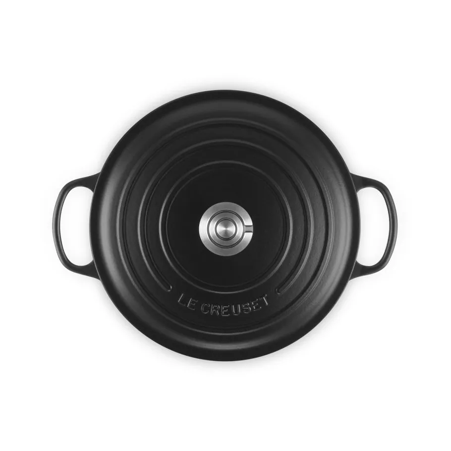 Le Creuset Signature gjutjärn rund gryta, Matte Black, 6,7 L Le Creuset
