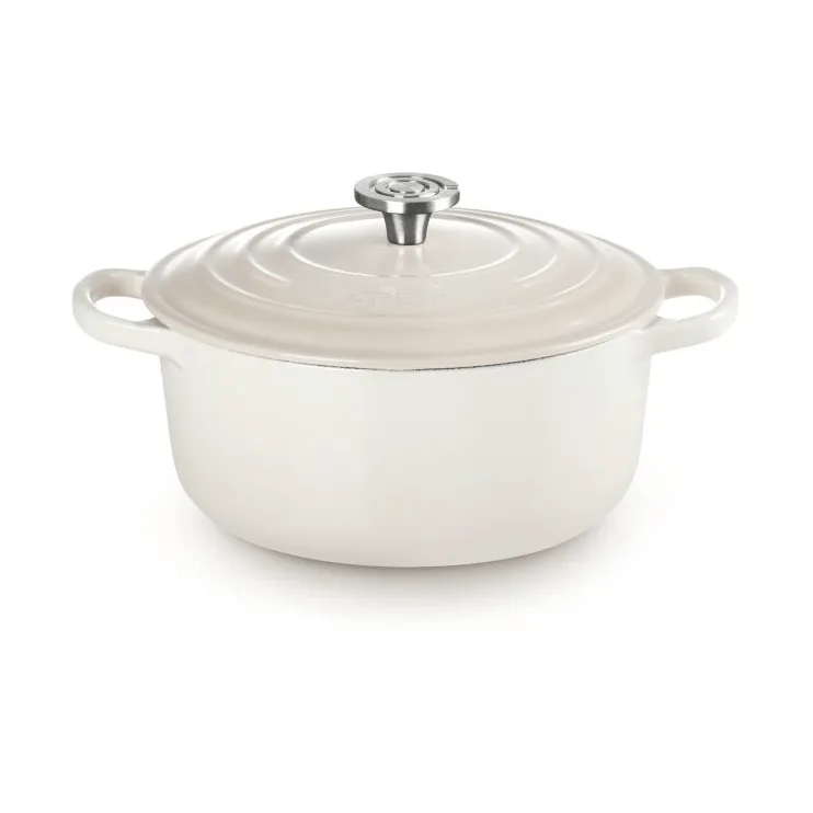 Le Creuset Signature gjutjärn rund gryta, Meringue, 3,3 L Le Creuset