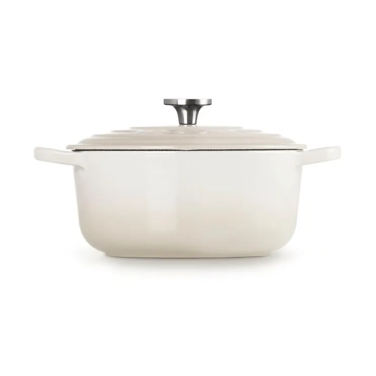 Le Creuset Signature gjutjärn rund gryta, Meringue, 3,3 L Le Creuset