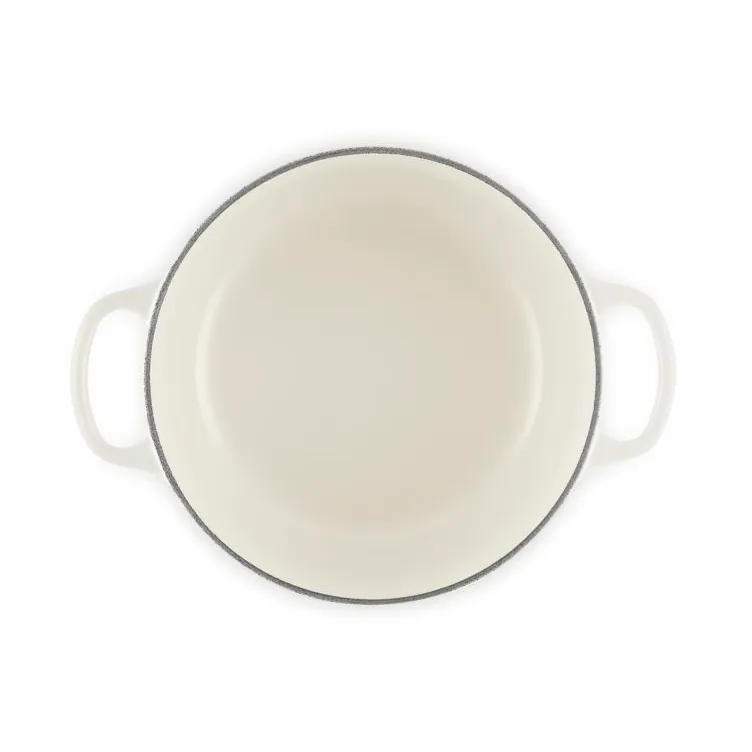 Le Creuset Signature gjutjärn rund gryta, Meringue, 3,3 L Le Creuset
