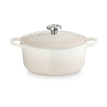 Le Creuset Signature gjutjärn rund gryta - Meringue, 4,2 L - Le Creuset