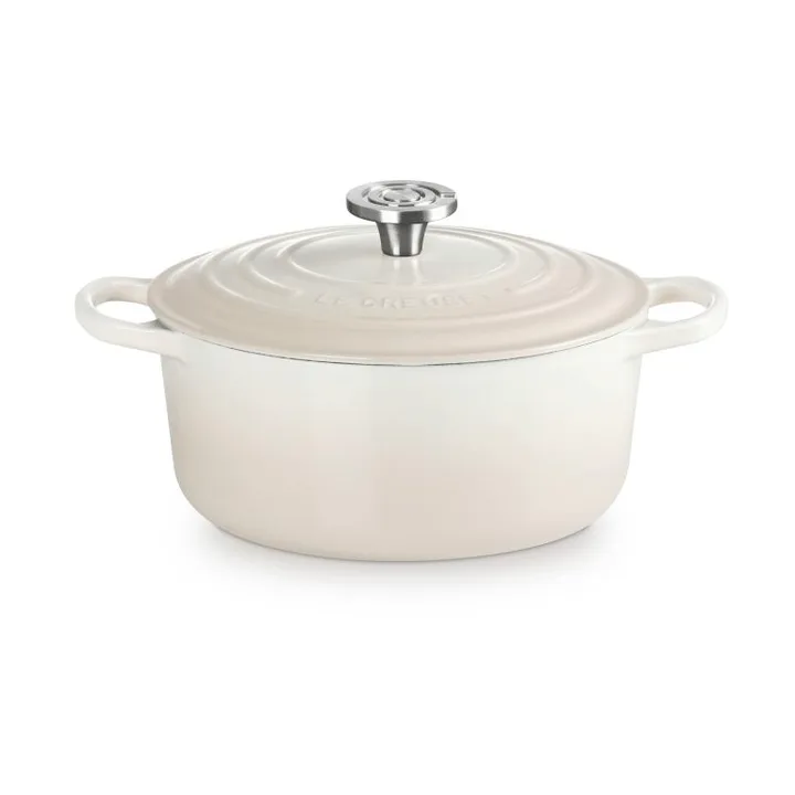 Le Creuset Signature gjutjärn rund gryta - Meringue, 4,2 L - Le Creuset