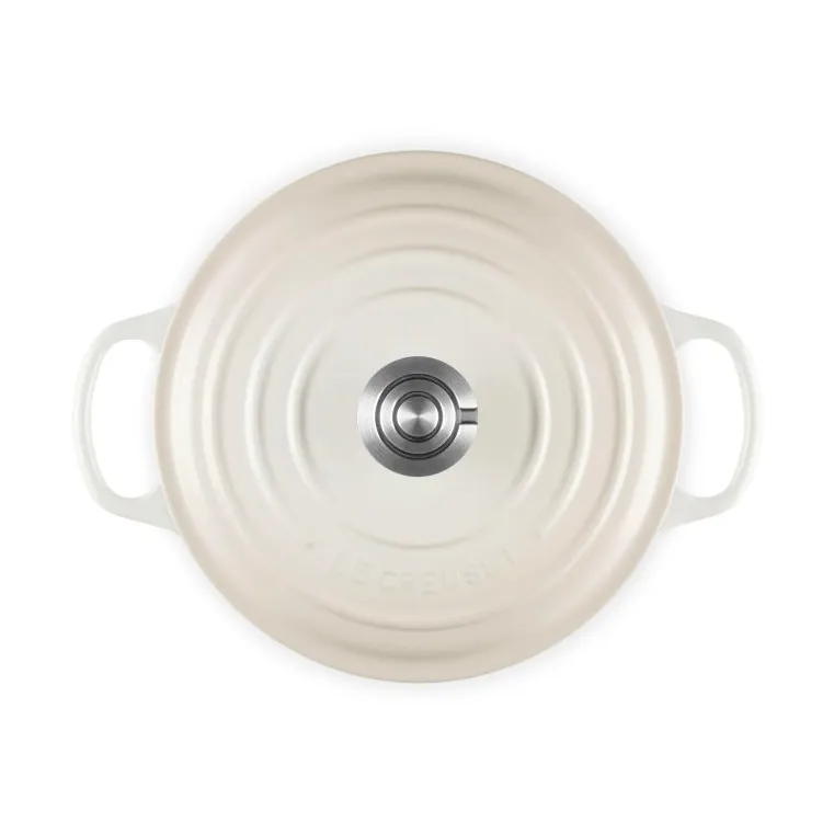 Le Creuset Signature gjutjärn rund gryta, Meringue, 4,2 L Le Creuset