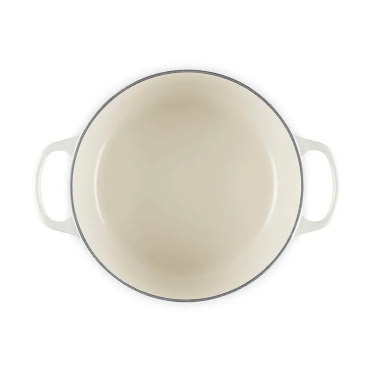 Le Creuset Signature gjutjärn rund gryta, Meringue, 4,2 L Le Creuset