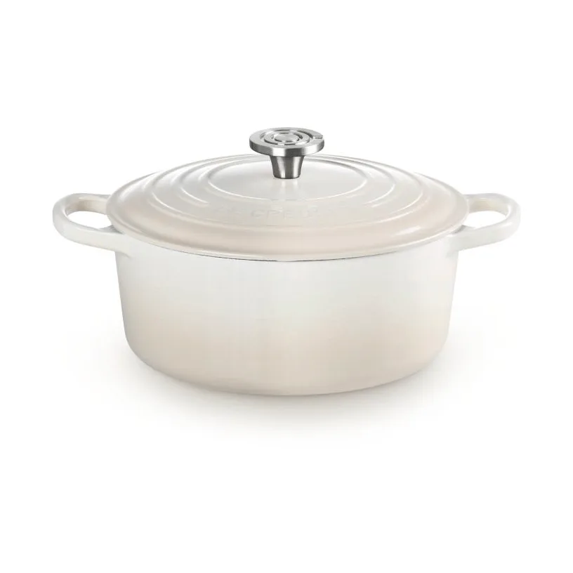 Le Creuset Signature gjutjärn rund gryta, Meringue, 5,3 L Le Creuset