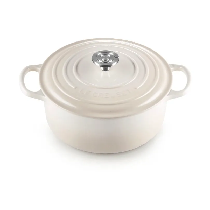 Le Creuset Signature gjutjärn rund gryta, Meringue, 5,3 L Le Creuset