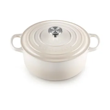 Le Creuset Signature gjutjärn rund gryta - Meringue, 5,3 L - Le Creuset