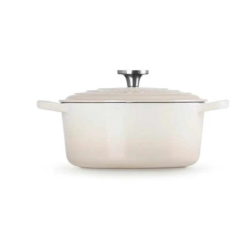 Le Creuset Signature gjutjärn rund gryta, Meringue, 5,3 L Le Creuset