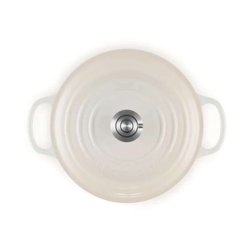 Le Creuset Signature gjutjärn rund gryta, Meringue, 5,3 L Le Creuset