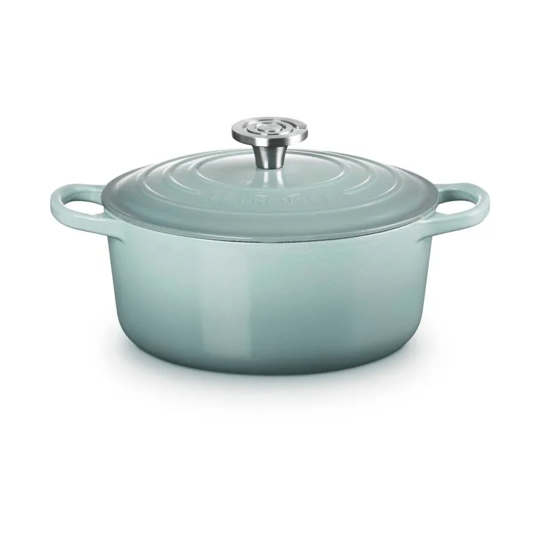 Le Creuset Signature gjutjärn rund gryta, Sea Salt, 4,2 L Le Creuset