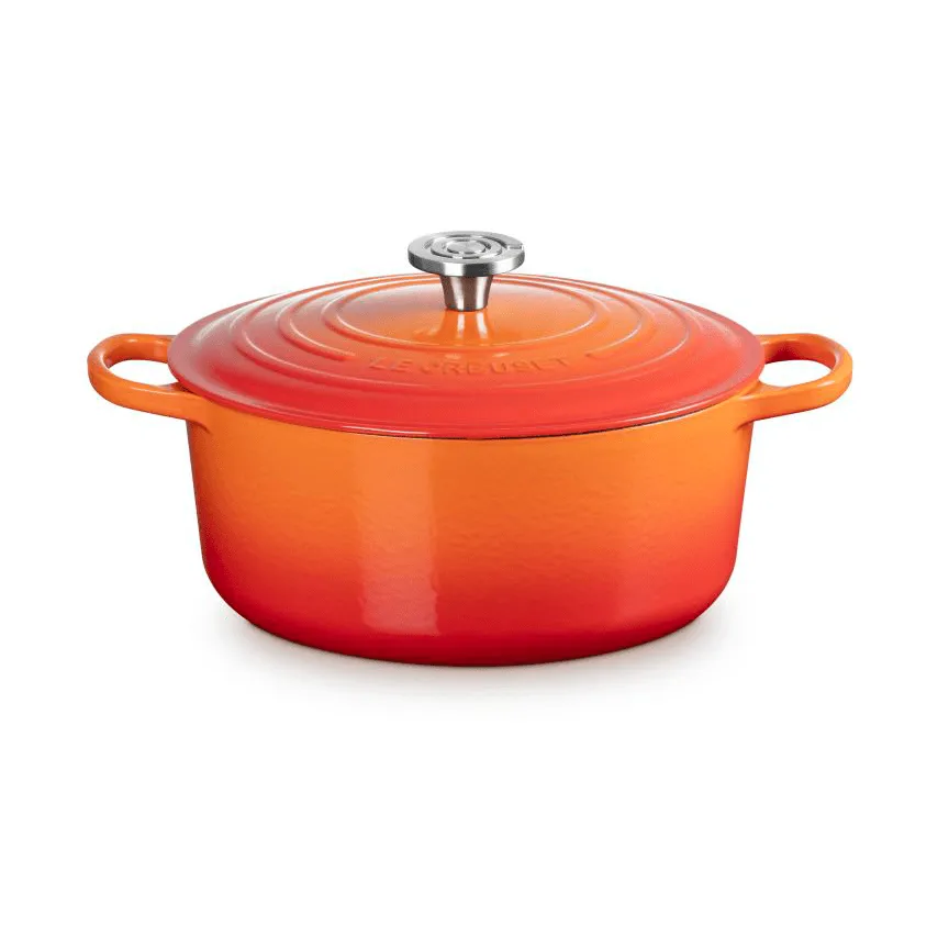 Le Creuset Signature gjutjärn rund gryta, Volcanic, 6,7 L Le Creuset