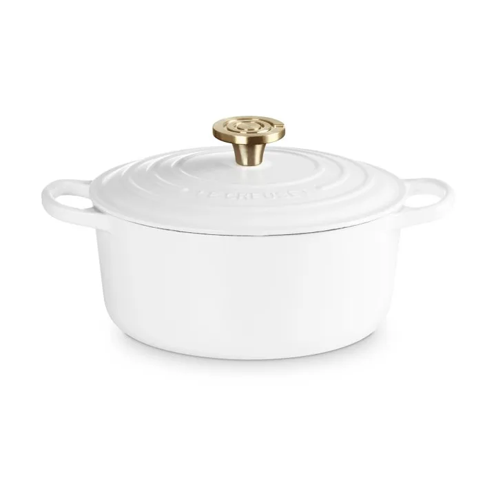 Le Creuset Signature gjutjärn rund gryta - White, 4,2 L - Le Creuset
