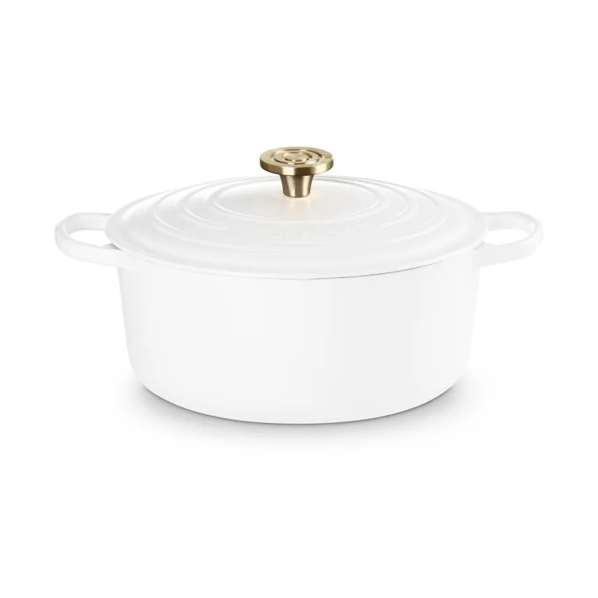 Le Creuset Signature gjutjärn rund gryta, White, 6,7 L Le Creuset