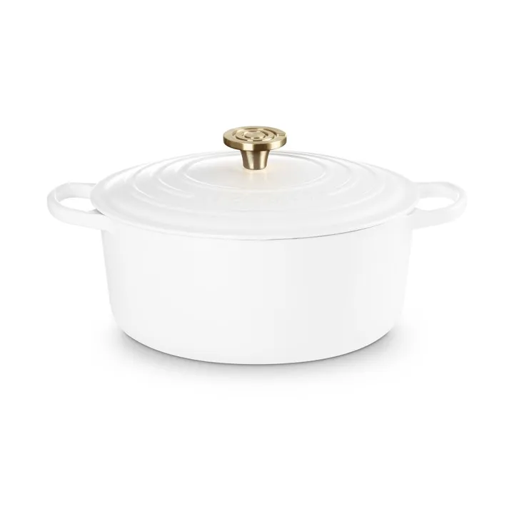 Le Creuset Signature gjutjärn rund gryta - White, 6,7 L - Le Creuset