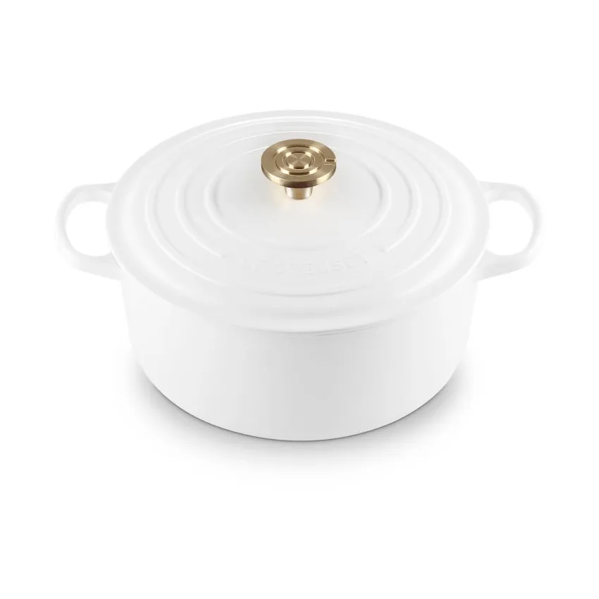 Le Creuset Signature gjutjärn rund gryta, White, 6,7 L Le Creuset