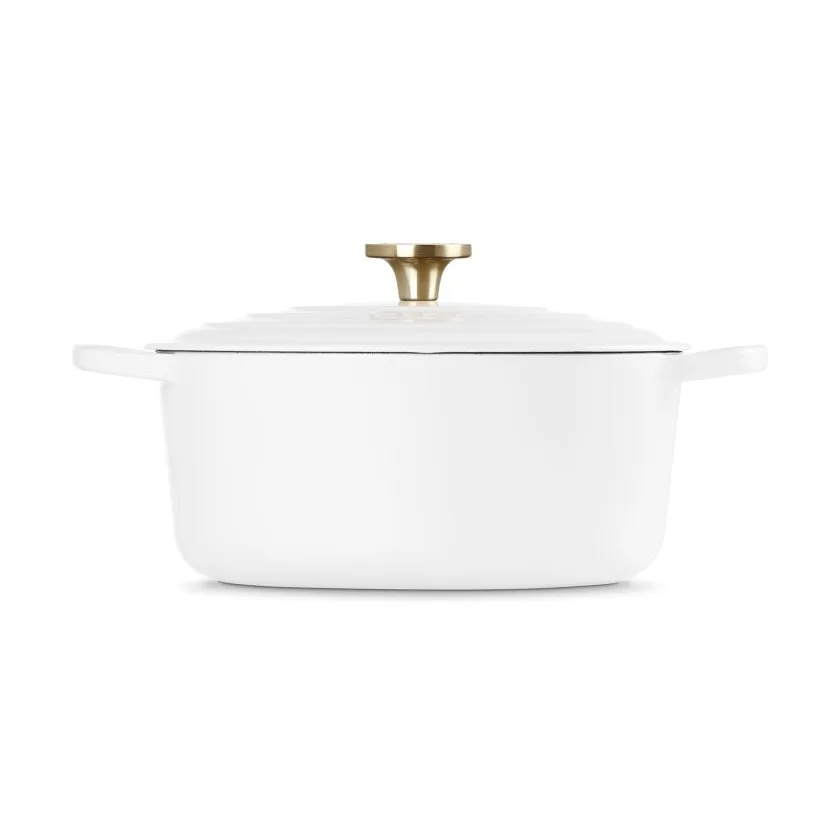 Le Creuset Signature gjutjärn rund gryta, White, 6,7 L Le Creuset
