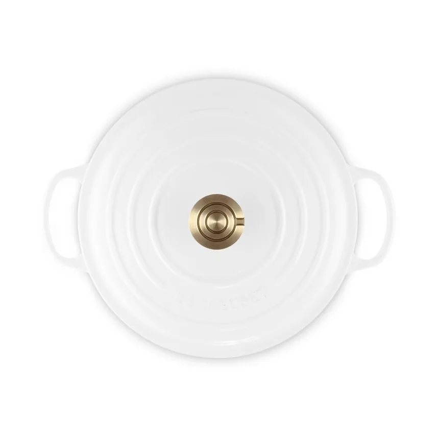 Le Creuset Signature gjutjärn rund gryta, White, 6,7 L Le Creuset