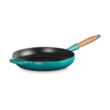 Le Creuset Signature stekpanna trähandtag 28 cm - Bleu Riviera - Le Creuset
