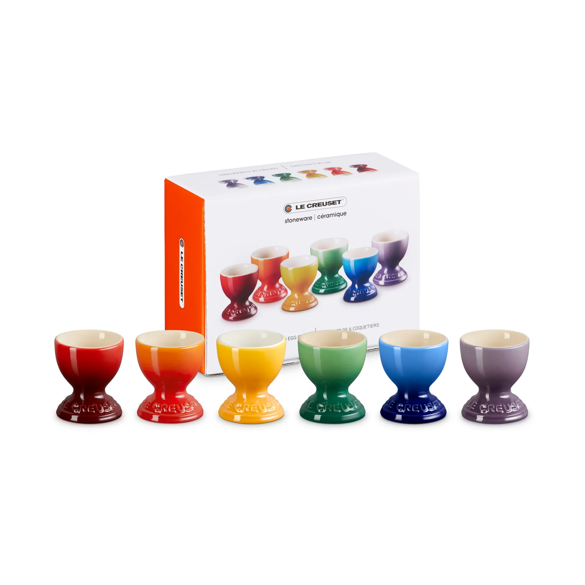 Signature stengods äggkopp 6-delar, Rainbow Le Creuset