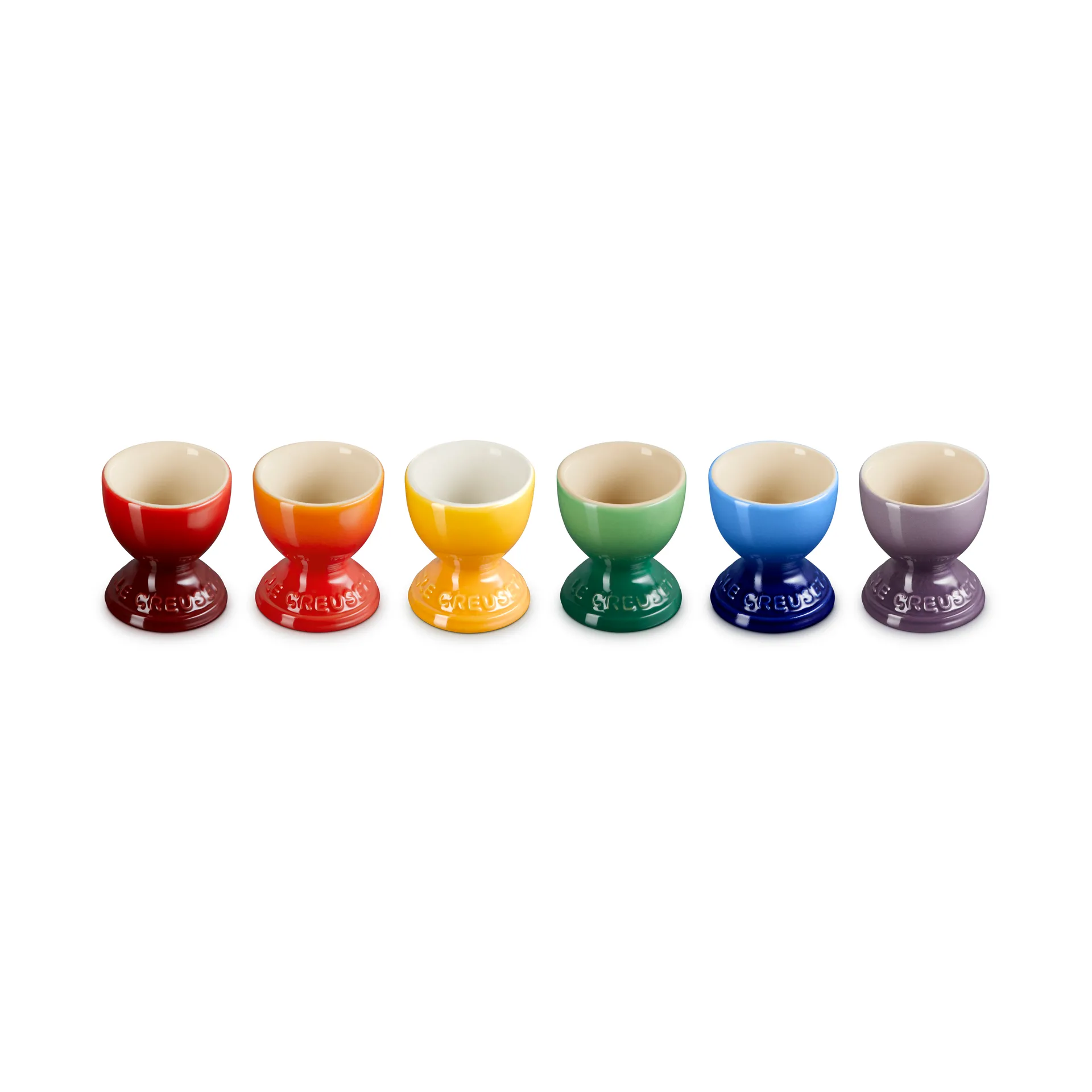 Signature stengods äggkopp 6-delar, Rainbow Le Creuset