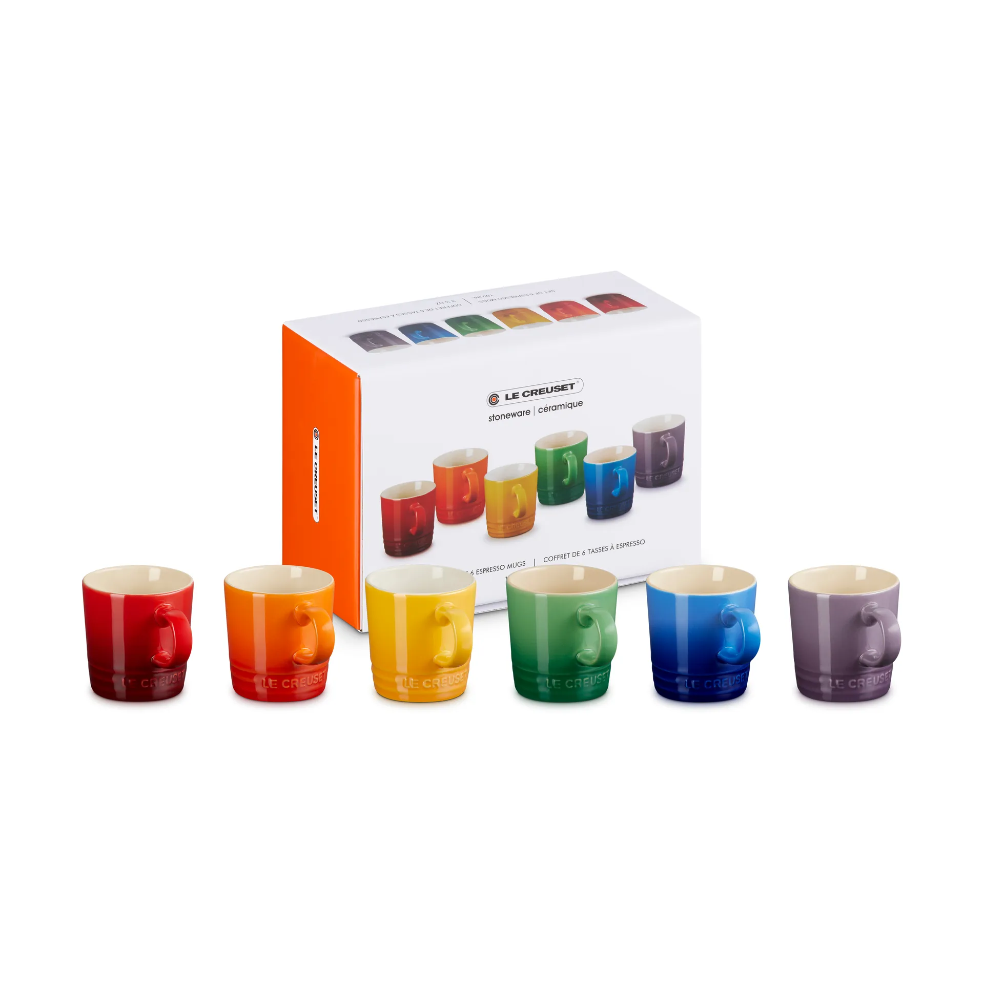 Signature stengods espressomugg 6-delar, Rainbow Le Creuset