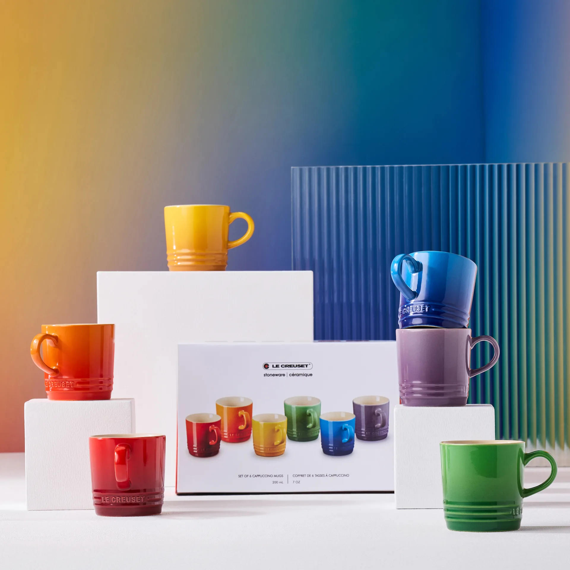 Signature stengods kaffemugg 6-delar, Rainbow Le Creuset