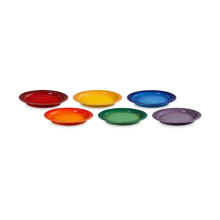 Signature stengods middagstallrik 6-delar - Rainbow - Le Creuset