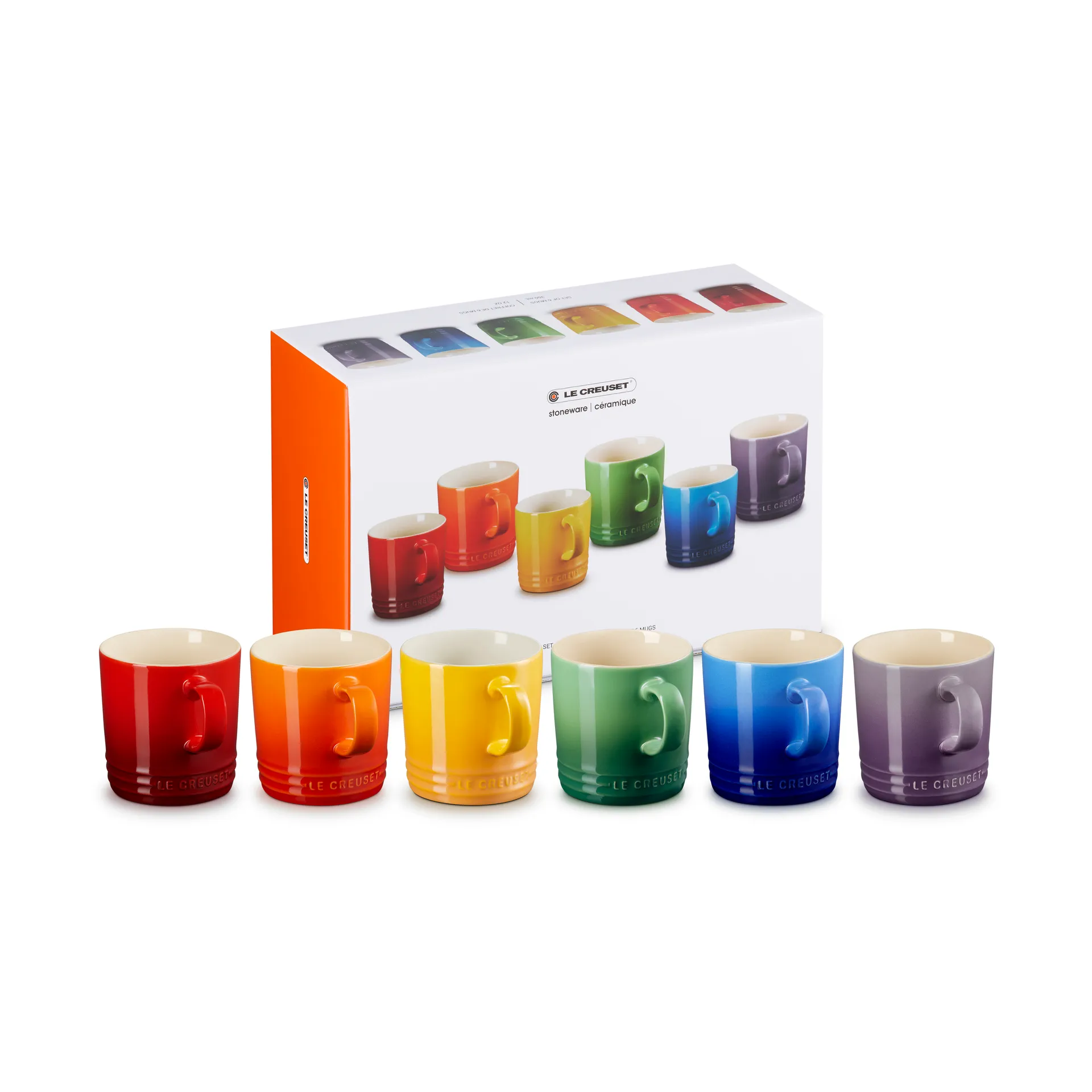 Signature stengods mugg 6-delar, Rainbow Le Creuset