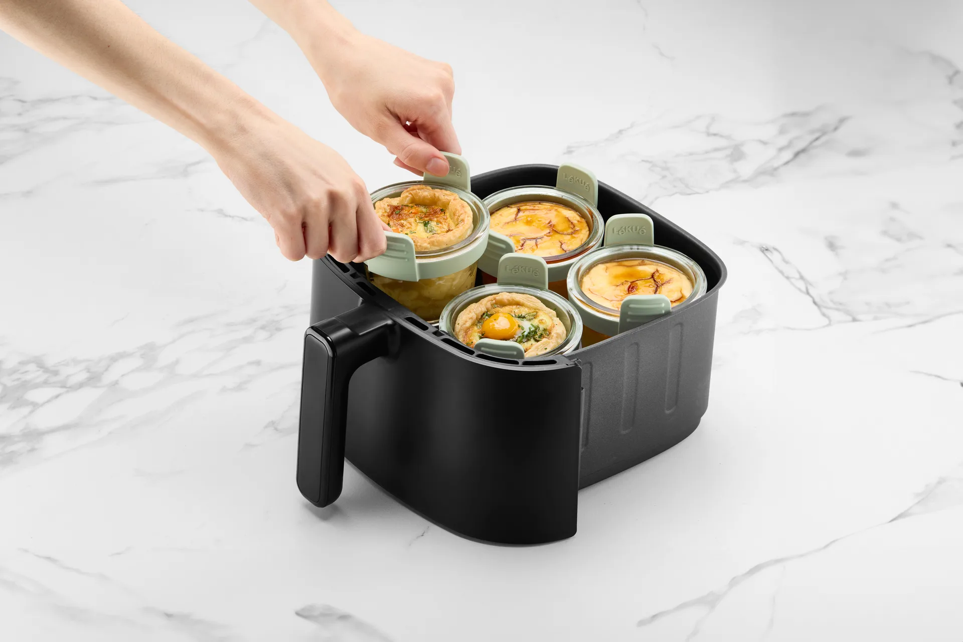 Lékué Air fryer glaskopp mini 4-pack, Transparent Lékué