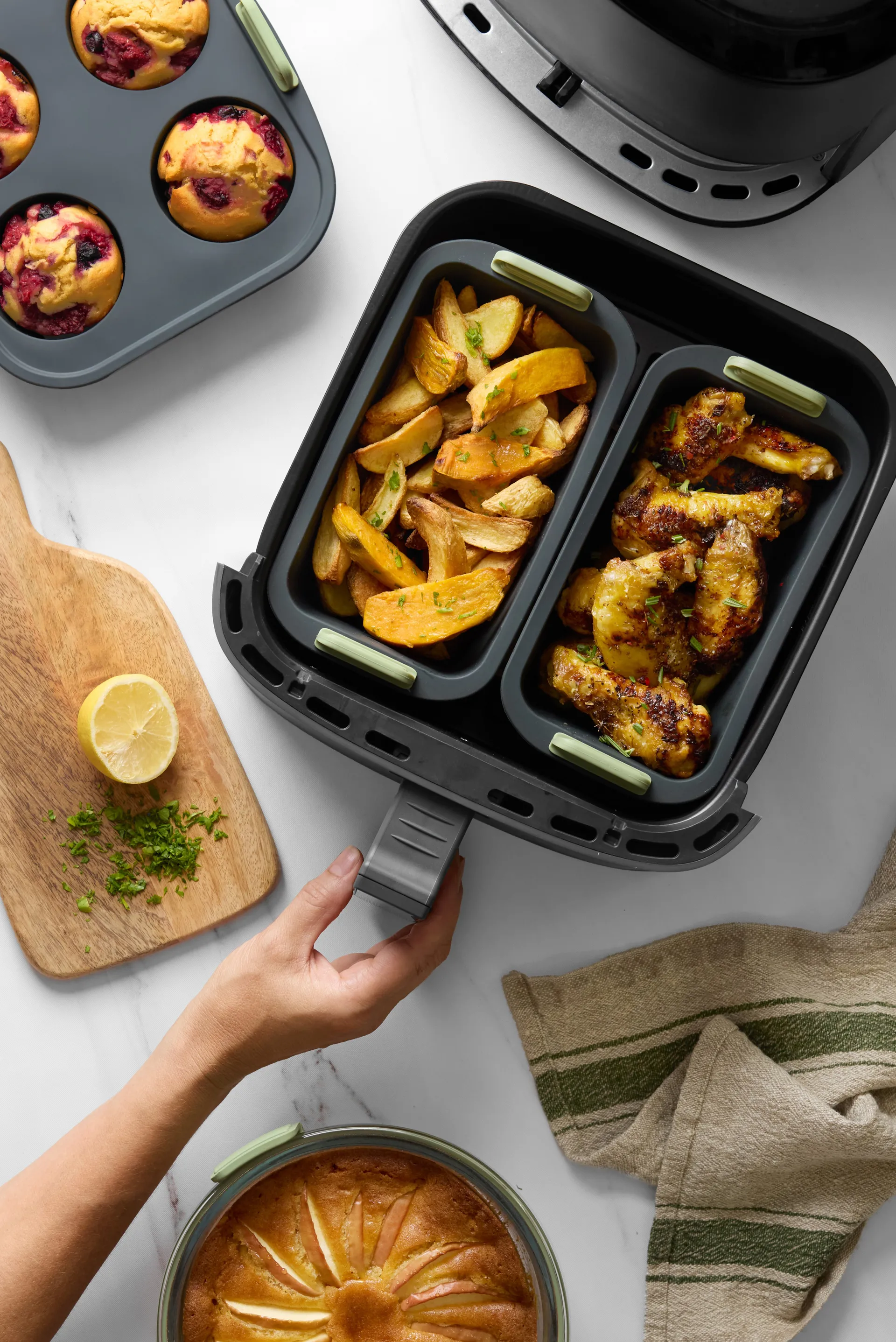 Lékué Air fryer rektangulär korg, Grey Lékué