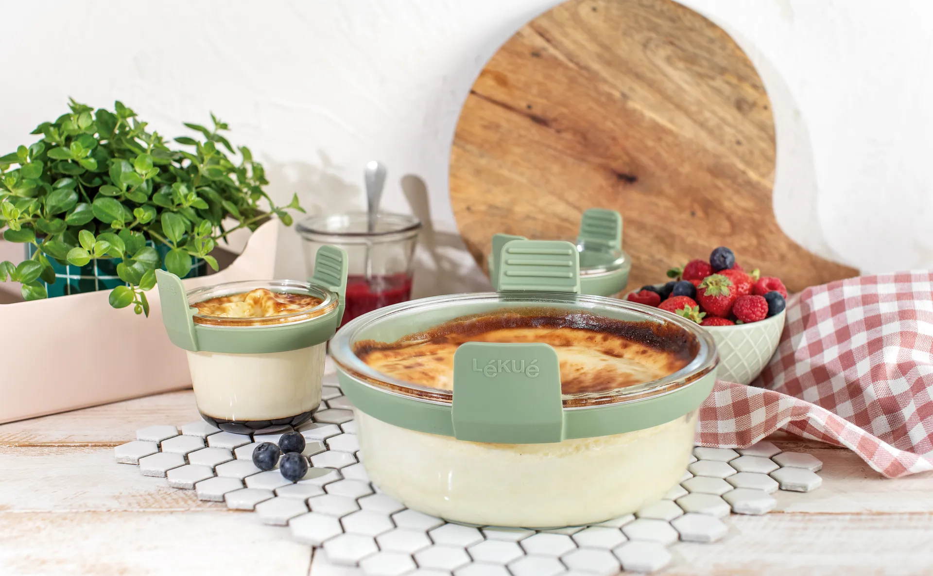 Lékué Air fryer rund glasform, Transparent Lékué