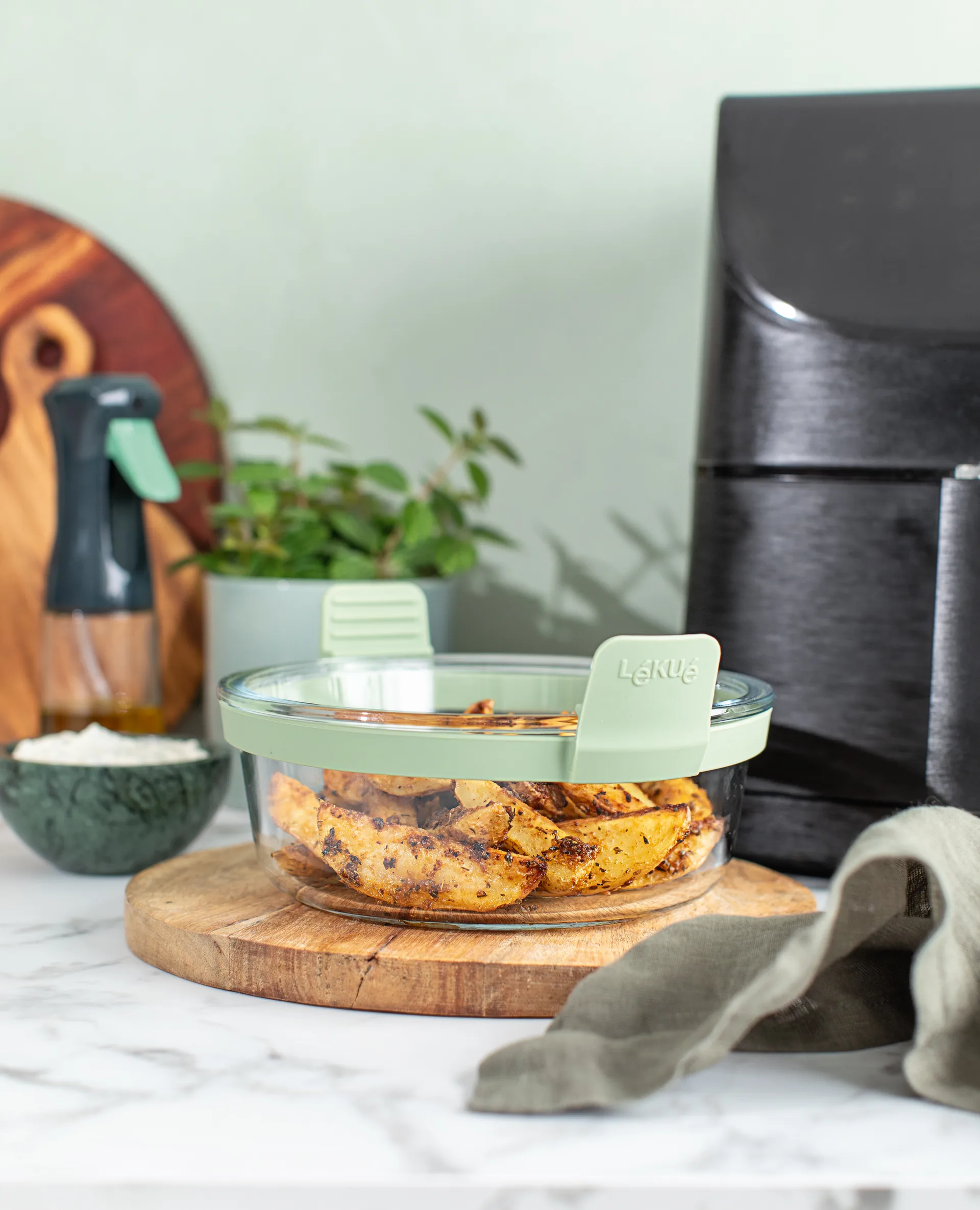 Lékué Air fryer rund glasform, Transparent Lékué