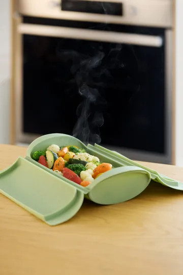 Lékué ångkokare - Grön, med bricka, 2-pack - Lékué