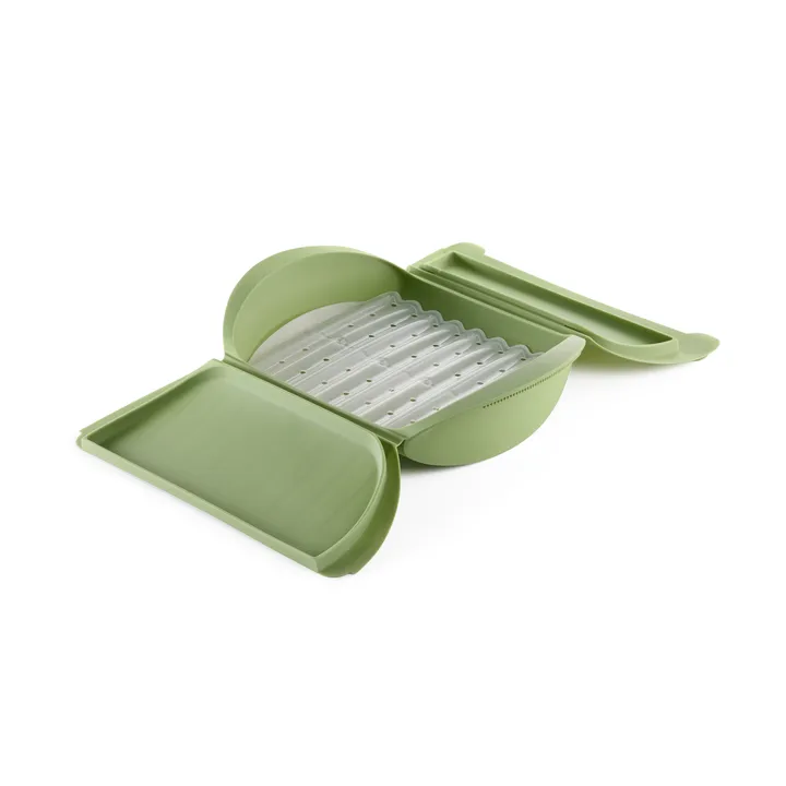 Lékué ångkokare - Grön, med bricka, 4-pack - Lékué
