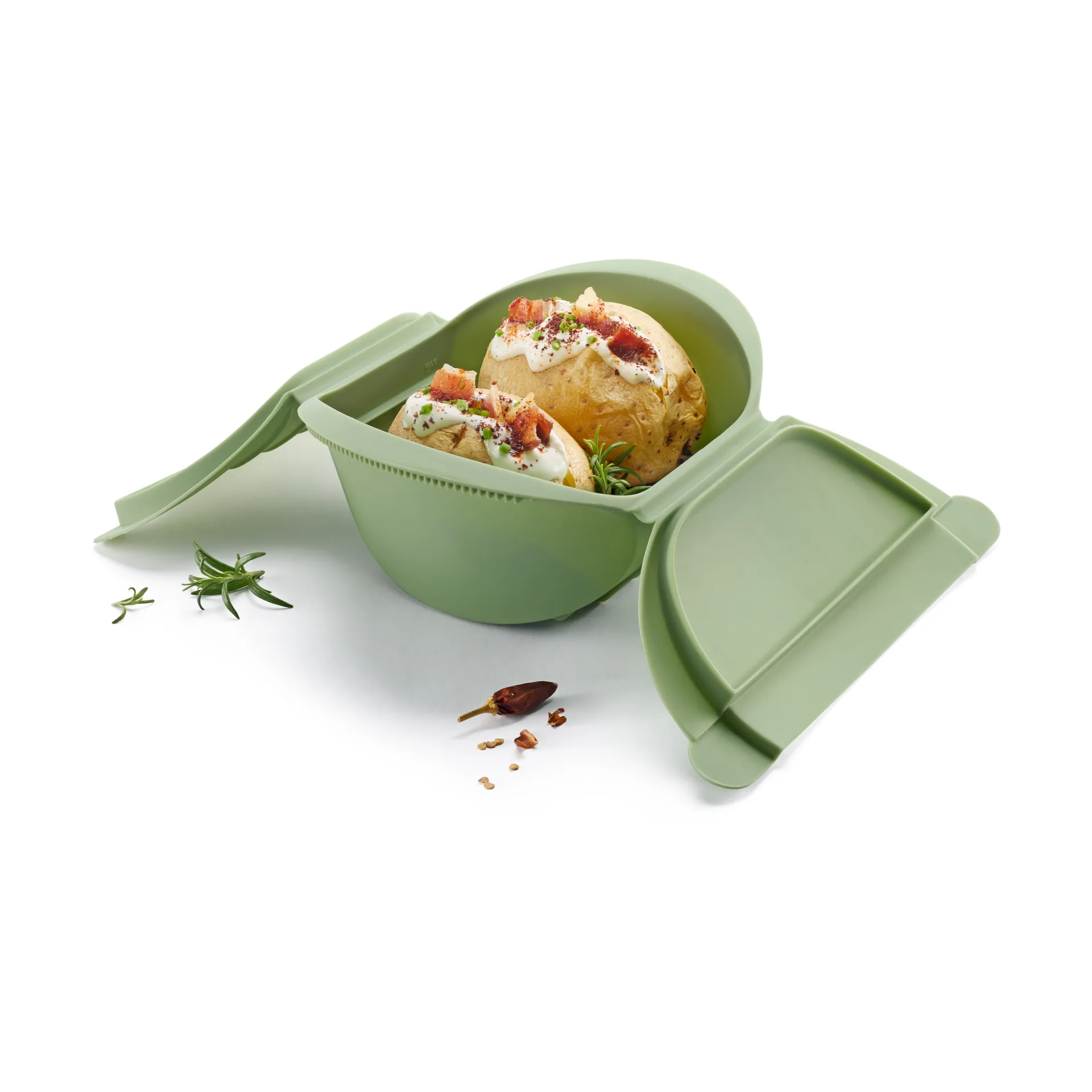Lékué ångkokare, Grön, stor, 4-pack Lékué
