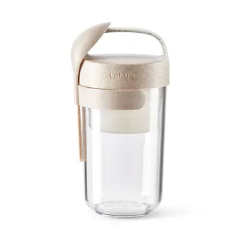 Lékué To Go burk organic med sked beige - 0,6 L - Lékué